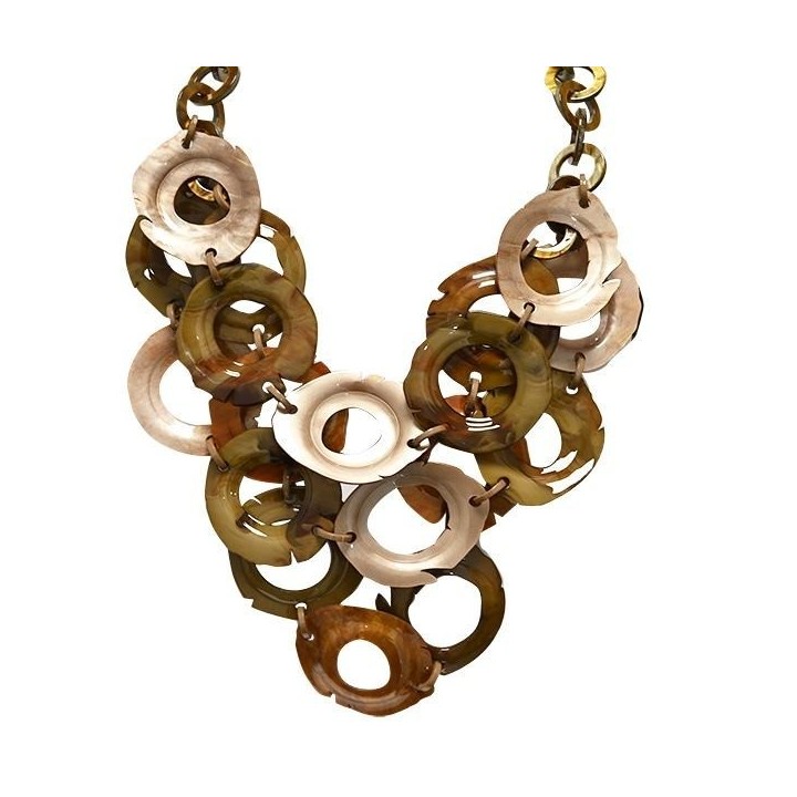 Collana Bijoux OVALIDE Marrone Regolabile in Resina
