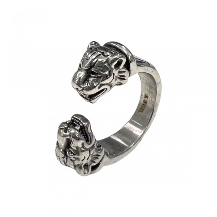 Anello Uomo con Leoni in Coppia Acciaio 316L