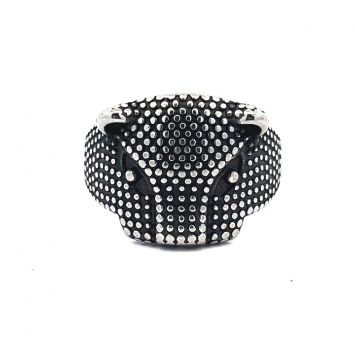 Anello Uomo con Pantera Acciaio 316L Cristalli