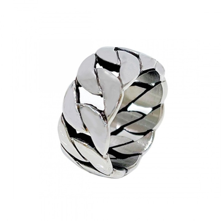 Anello Uomo Argentato a Catenaccio Acciaio 316L