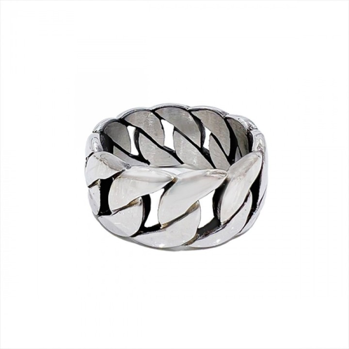 Anello Uomo Argentato a Catenaccio Acciaio 316L