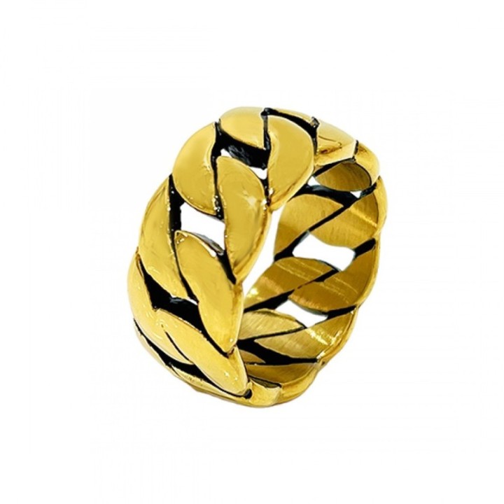 Anello Uomo Dorato a Catenaccio Acciaio 316L