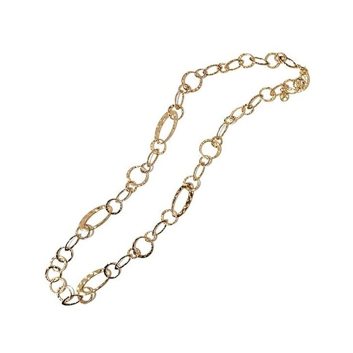Collana Bijoux Lunga 94cm a Catena Multicolore Inserti Rotondi e Ovali