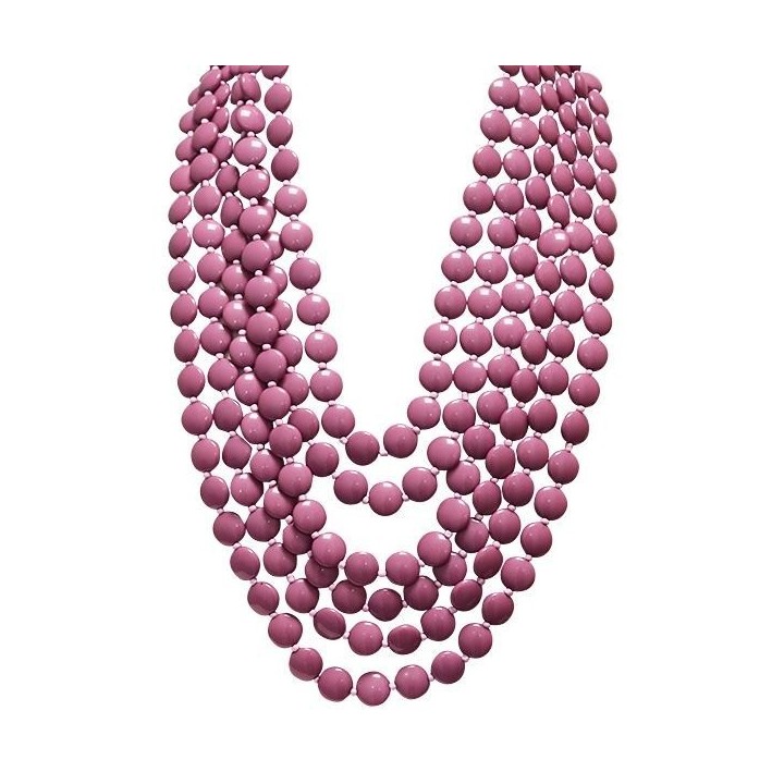 Collana Multifilo con Perline Viola Smarties in Resina