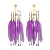 Pendenti Cristallo Piuma Viola Acciaio 316L