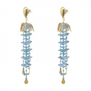 Pendenti MUSCAT Azzurro in Fiore a Cascata Multilinea Acciaio Dorato