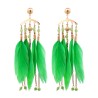 Pendenti Cristallo Piuma Verde Acciaio 316L