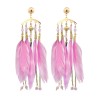 Pendenti Cristallo Piuma Rosa Acciaio 316L