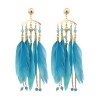 Pendenti Cristallo Piuma Blu Acciaio 316L