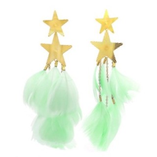 Pendente Piumato Verde Doppia Stella Acciaio 316L