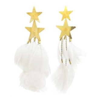 Pendente Piumato Bianco Doppia Stella Acciaio 316L