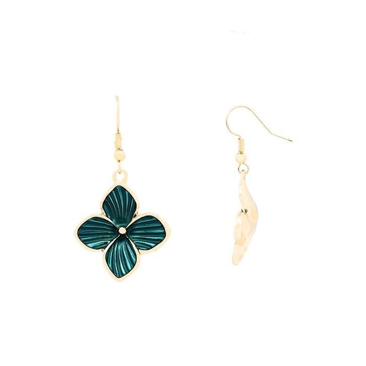 Mono-Ciondolo Bijoux Fiore Smaltato Verde Scuro