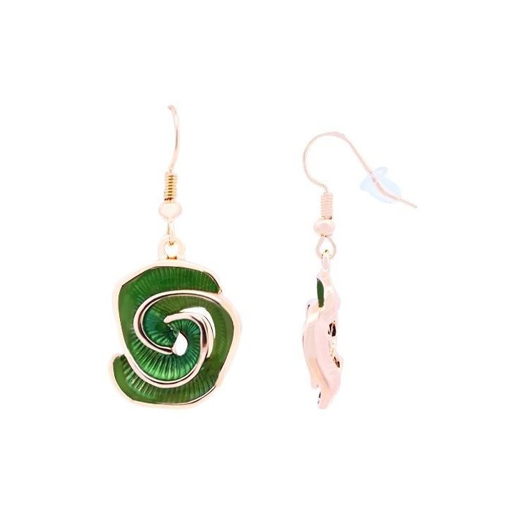Mono-Ciondolo Bijoux Spirale Smaltata Verde