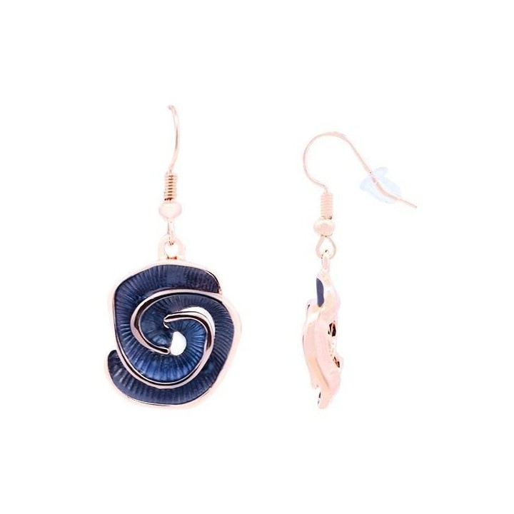 Mono-Ciondolo Bijoux Spirale Smaltata Blu