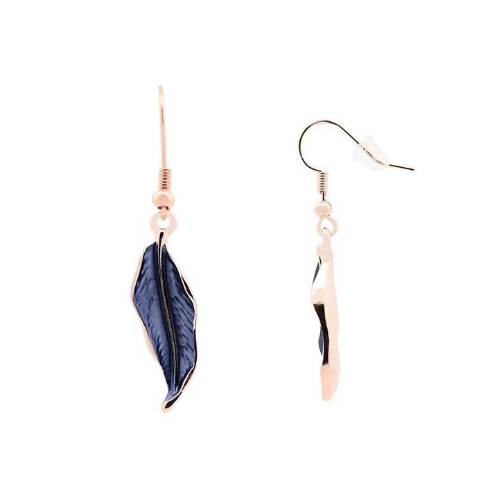 Pendente Bijoux Mono-Ciondolo Foglia Blu Smaltato