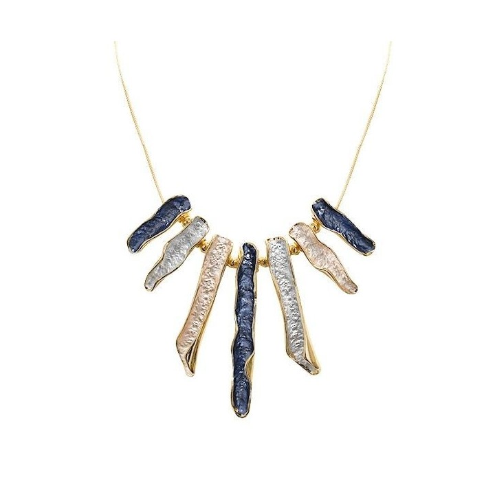 Collana Bijoux Ventaglio Palette del Blu Smaltato