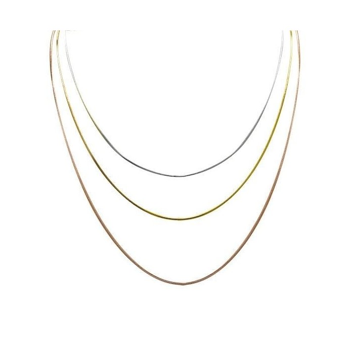 Collana Tre Catene Snake Tonda Tricolore