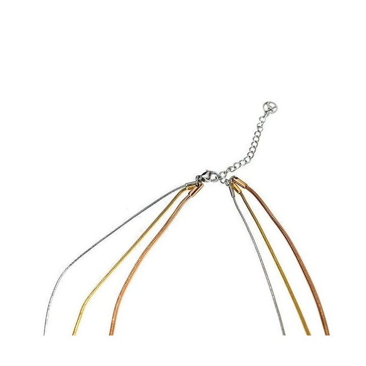 Collana Tre Catene Snake Tonda Tricolore