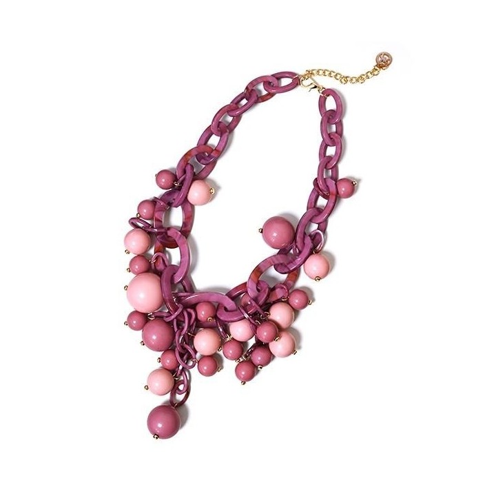 Collana Bijoux a Catena con Sfere Viola
