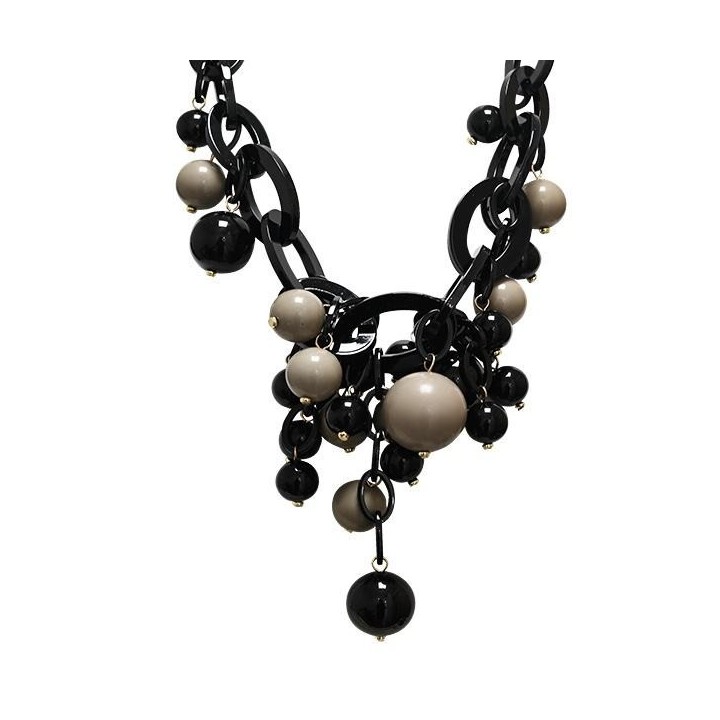 Collana Nera Bijoux a Catena con Sfere