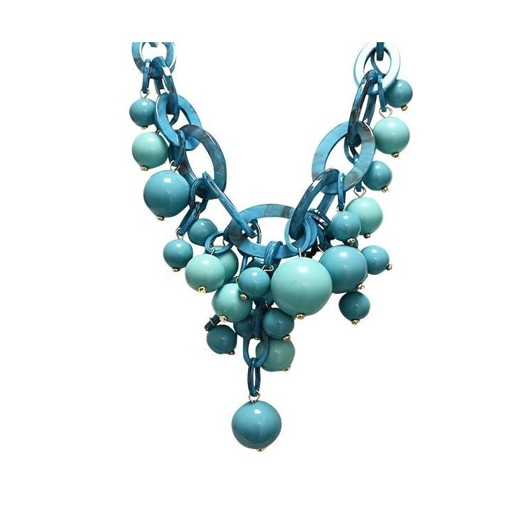 Collana Azzurra Bijoux a Catena con Sfere