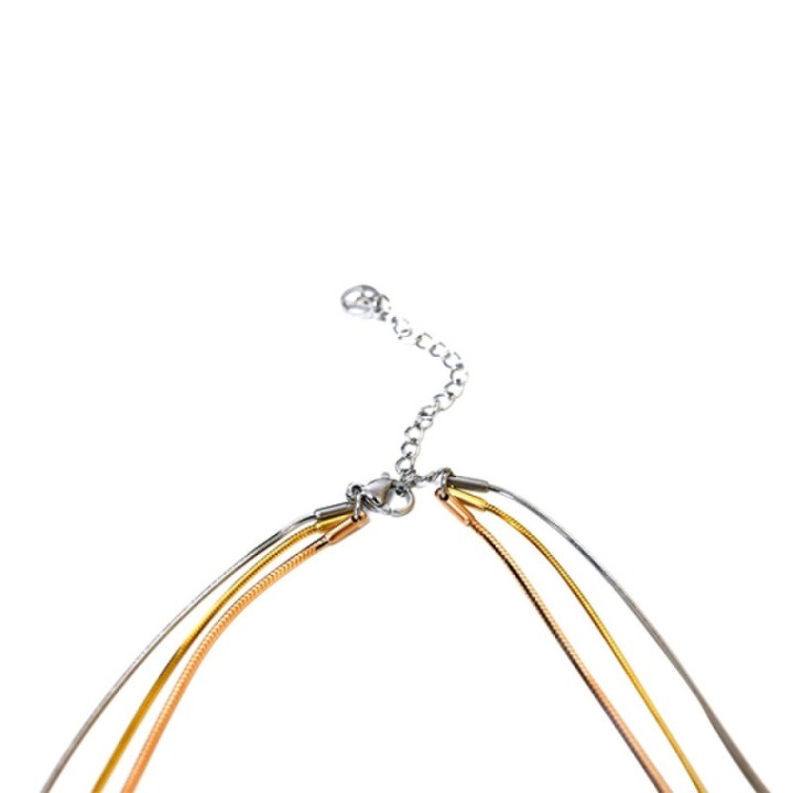 Collana Snake Ottagonale Tre Catene Acciaio Argentato