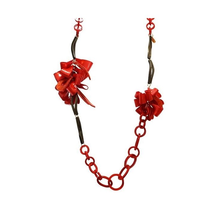 Collana Bijoux Lunga 92cm Inanellata con Fiocchi