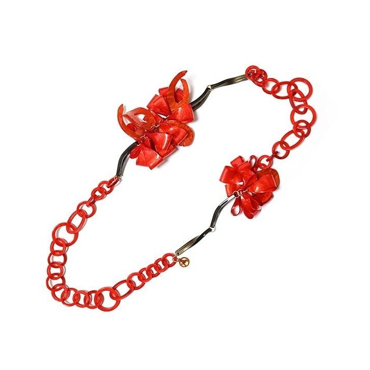 Collana Bijoux Lunga 92cm Inanellata con Fiocchi