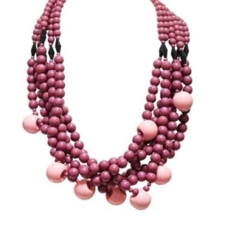 Collana Bijoux Multi-filo con Perline Viola