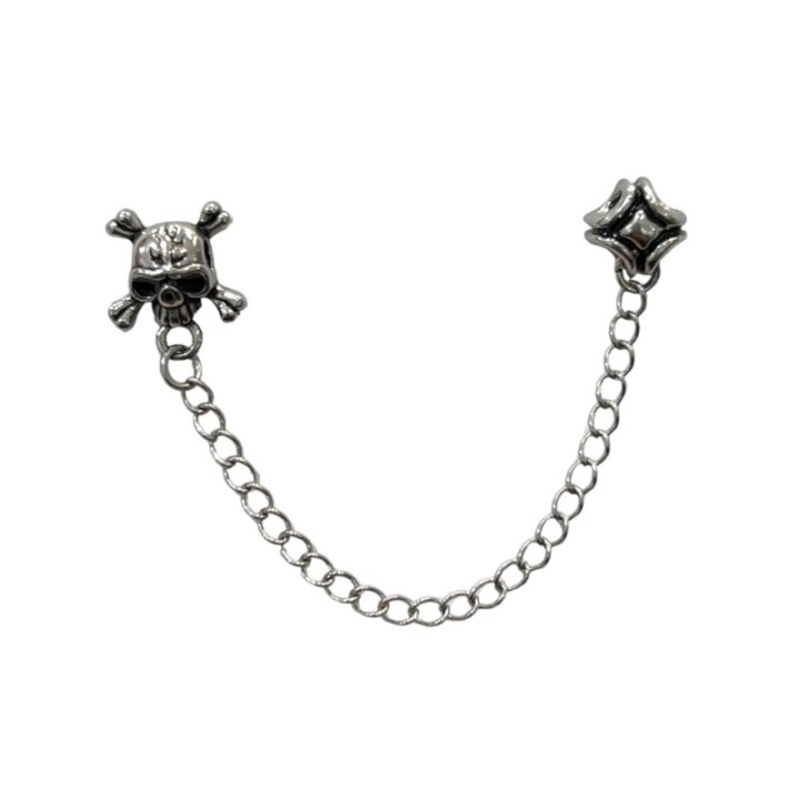 Orecchino Uomo Double Teschio Acciaio 316L