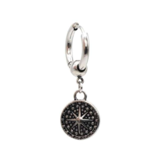 Pendente Uomo Cerchio con Rosa dei Venti Acciaio 316L