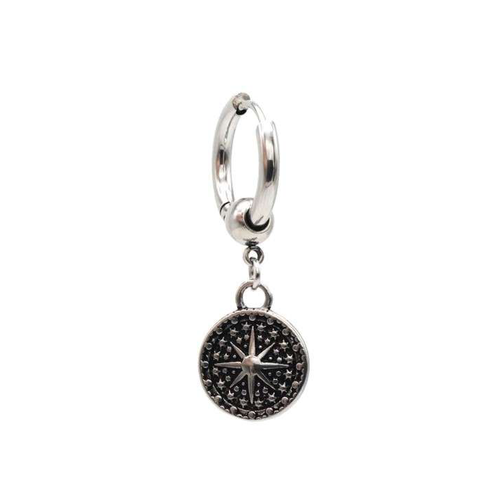 Pendente Uomo Cerchio con Rosa dei Venti Acciaio 316L