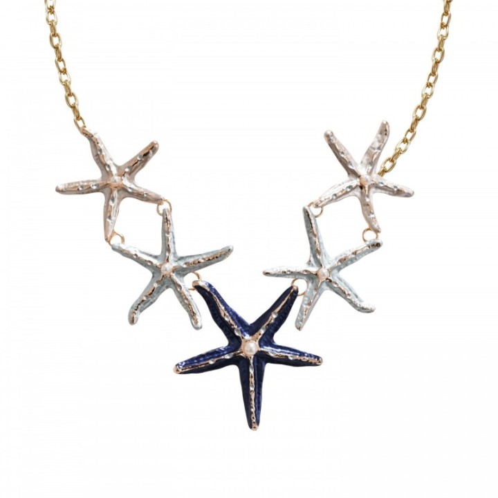 Collana Bijoux Stella Marina Blu Smaltata