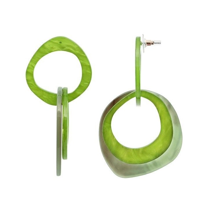 Pendenti Bijoux Cerchio Irregolare Verde