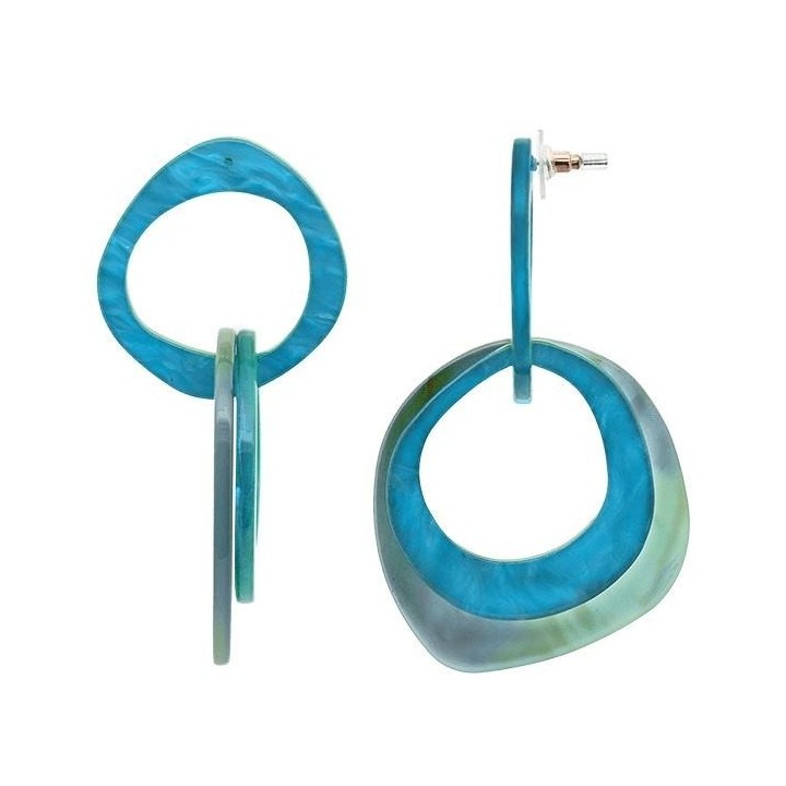 Pendenti Bijoux Cerchio Irregolare Azzurro