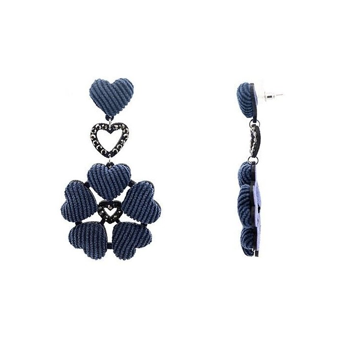 Pendenti Tessuto Ruota di Cuori Blu