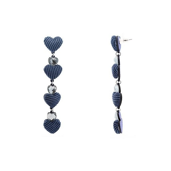 Pendenti Tessuto Poker di Cuori Blu