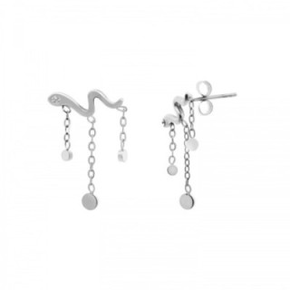 Pendenti Snake Multi-linea Strass Acciaio Argentato