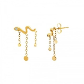 Pendenti Snake Multi-linea Strass Acciaio Dorato
