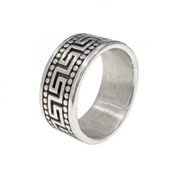 Anello Uomo Argentato Greca...
