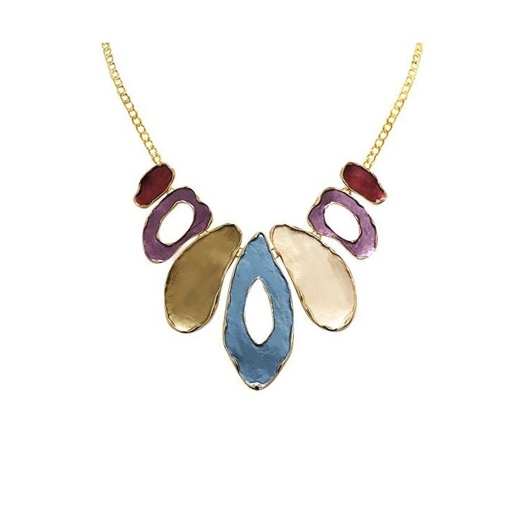 Girocollo Bijoux Ovali Smaltato Multicolore
