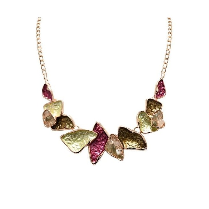 Girocollo Bijoux Jurassic Smaltato Purple-Green Palette