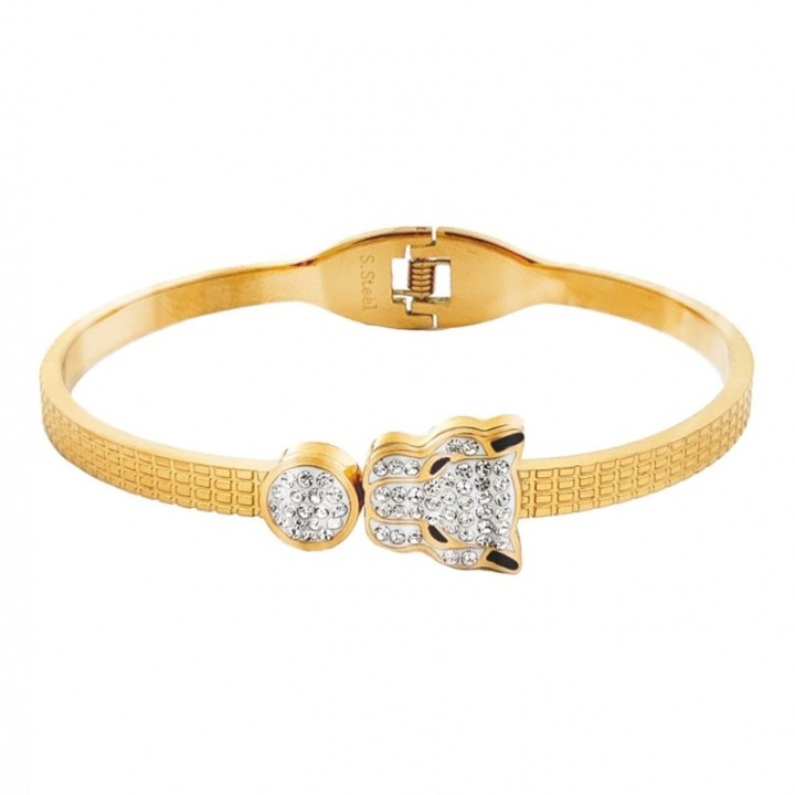 Bracciale Rigido Leonessa Acciaio Dorato