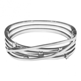 Bracciale Rigido Traforato Stella Acciaio Argentato