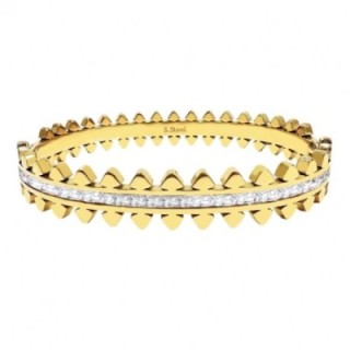 Bracciale Rigido Zirconia Acciaio Dorato