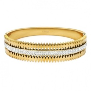 Bracciale Rigido Coluseum Strass Acciaio Dorato