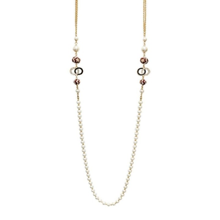 Collana Bijoux Lunga di Perle con Stella
