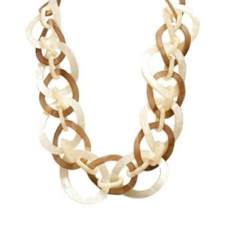Collana Bijoux Beige Maglia Anelli Intrecciati