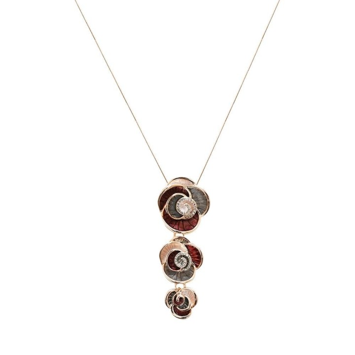 Girocollo Bijoux 3 Pendenti Smaltati Porpora