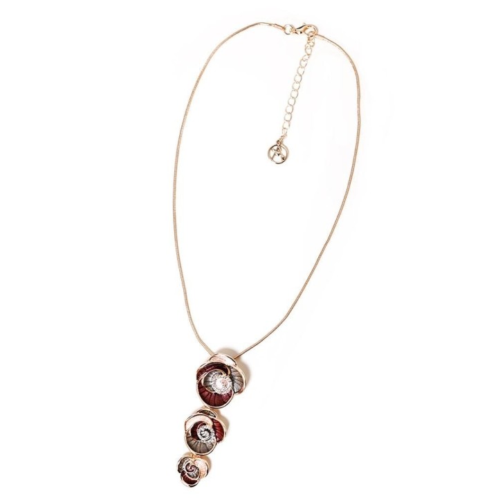 Girocollo Bijoux 3 Pendenti Smaltati Porpora